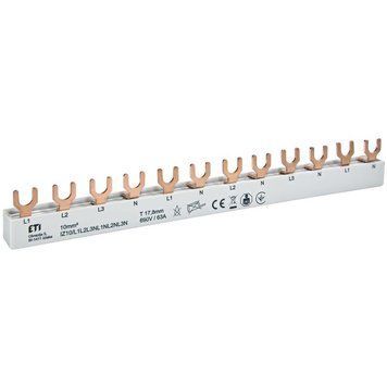 Шина живлення IZ 10/L1L2L3N-L1NL2NL3N (10мм2, 3P+N, 0.21м, Fork, 12mod.) 2921275 фото