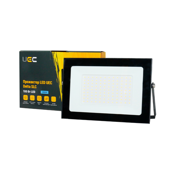 Прожектор LED UEC Delta SLC 100Вт 6500K IP65 чорний SLC-100-IP65-0-B фото