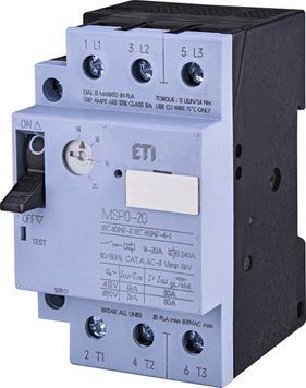 Автоматичний вимикач захисту двигуна MSP0-20 (7,5-9 kW, 14-20A) 4646626 фото