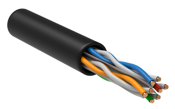 ITK Кабель связи витая пара U/UTP, кат.6 4x2х23(0,57мм)AWG solid, LDPE, 305м, черный LC3-C604-139 фото