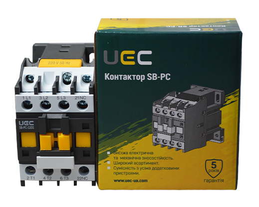 Контактор SB-PC-012 12А 220В/АС3 1р (НЗ) UEC PC1-SB-012-220-01 фото