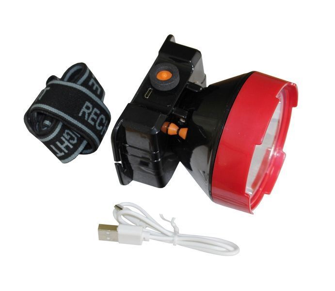 Налобний ліхтар LED HL6 5W 6500K 3/10H 100/300L bat: 3,7V 2A IP53 Red/Black TNSy5001236 фото