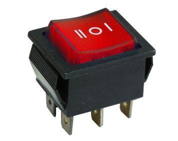 KCD2-203N R/B 220V Перемикач 1 клав, перекидний червоний з підсвічуванням TNSy5500791 фото