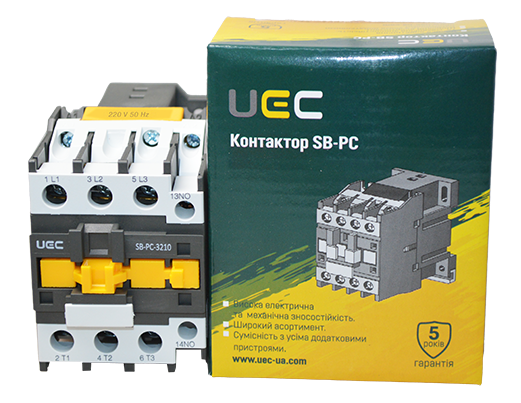 Контактор SB-PC-032 32А 400В/АС3 1з (НВ) UEC PC2-SB-032-400-10 фото