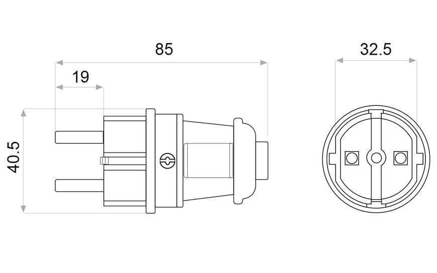 Вилка каучуковая стандартная 2Р+PE 16А IP44 A0250010001 фото