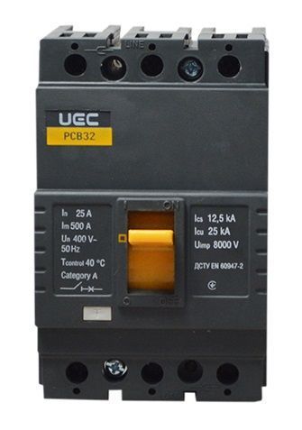 Автоматический выключатель PCB32 3Р 25А 25кА UEC MCCB-PCB-32-3-0025 фото