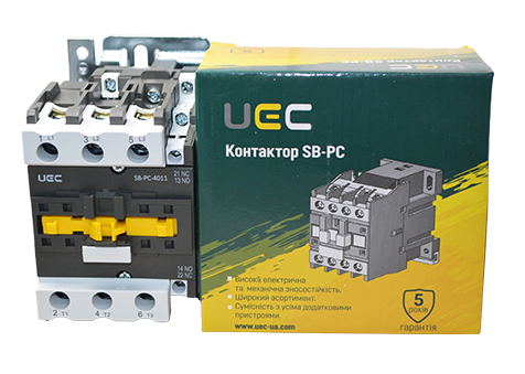 Контактор SB-PC-040 40А 110В/АС3 1з+1р (НВ+НЗ) UEC PC3-SB-040-110-11 фото