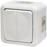 Вимикач 2-кл. PVE-2 (IP44, 10А, 250V, полікарбонат) 4481017 фото