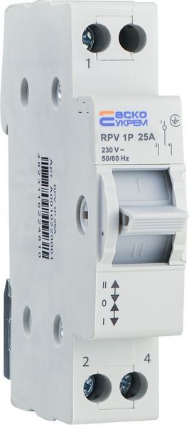 Ручний перемикач вводу (І-0-ІІ) RPV 1P 25A АСКО A0010220001 фото