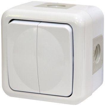 Вимикач 2-кл. PVE-2 (IP44, 10А, 250V, полікарбонат) 4481017 фото