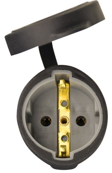 Розетка каучукова з захисною кришкою 2Р+PE 16А IP44 A0250010004 фото