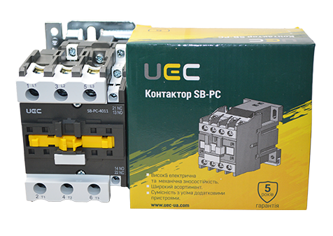 Контактор SB-PC-040 40А 220В/АС3 1з+1р (НО+НЗ) UEC PC3-SB-040-220-11 фото