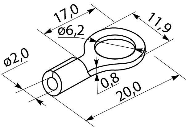 Наконечники под винт с изоляцией RV 2-6 (100 шт.) A0060030006 фото