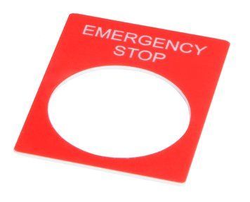 Табличка маркувальна EMERGENCY STOP червона прямокутна для кнопок XB2 A0140010069 фото