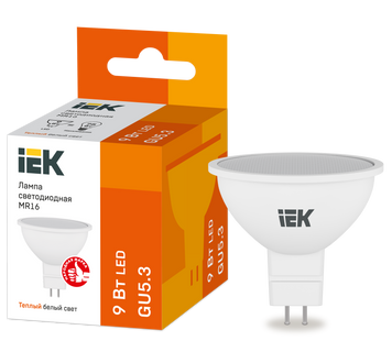 Лампа LED MR16 софіт 9Вт 230В 3000К GU5.3 IEK LLE-MR16-9-230-30-GU5 фото