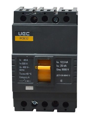 Автоматический выключатель PCB32 3Р 40А 25кА UEC MCCB-PCB-32-3-0040 фото