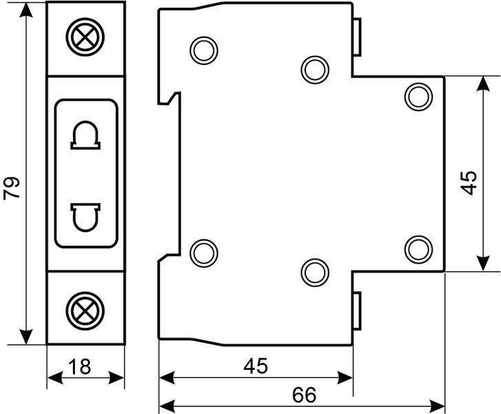 Розетка на Din-рейку C 45 2Р A0150010103 фото