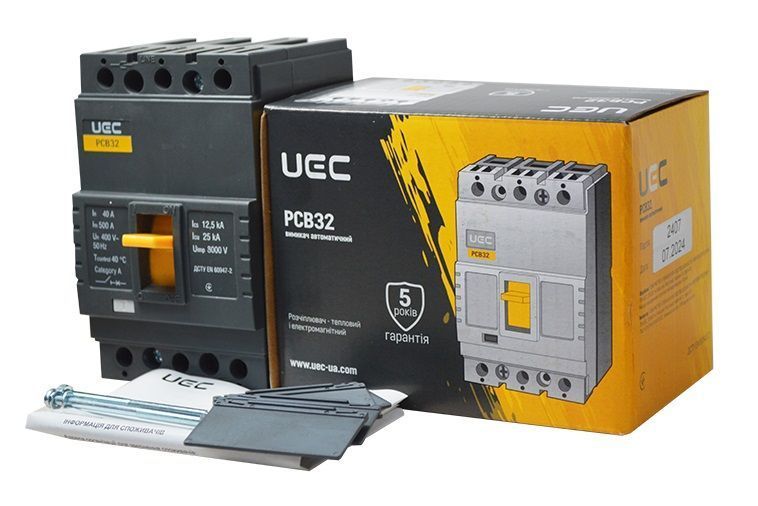 Автоматический выключатель PCB32 3Р 40А 25кА UEC MCCB-PCB-32-3-0040 фото