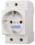 Розетка с заземлением AC30 2Р+РЕ A0150010104 фото