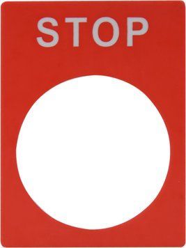 Табличка маркувальна STOP червона для кнопок XB2 A0140010075 фото