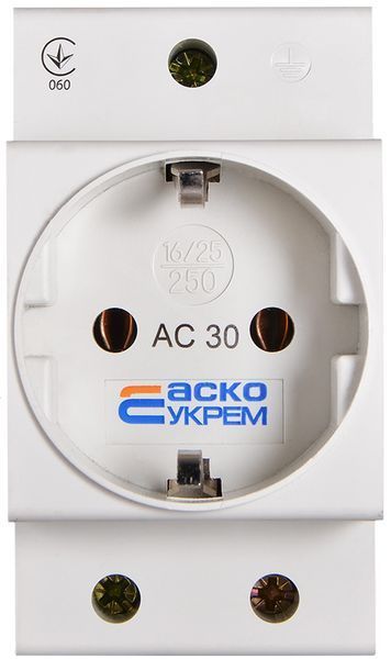 Розетка с заземлением AC30 2Р+РЕ A0150010104 фото