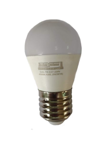 Лампа світлодіодна LED Bulb-G45-7W-E27-220V-4000K-630L ICCD TNSy5000036 фото