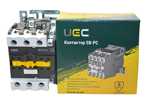 Контактор SB-PC-040 40А 400В/АС3 1з+1р (НО+НЗ) UEC PC3-SB-040-400-11 фото
