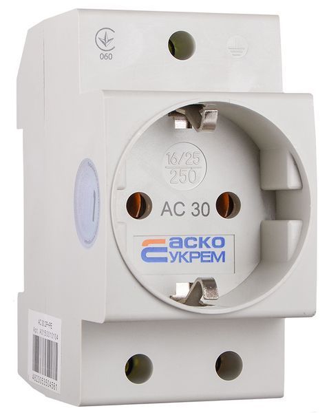 Розетка с заземлением AC30 2Р+РЕ A0150010104 фото