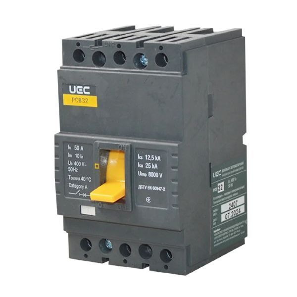 Автоматический выключатель PCB32 3Р 50А 25кА UEC MCCB-PCB-32-3-0050 фото