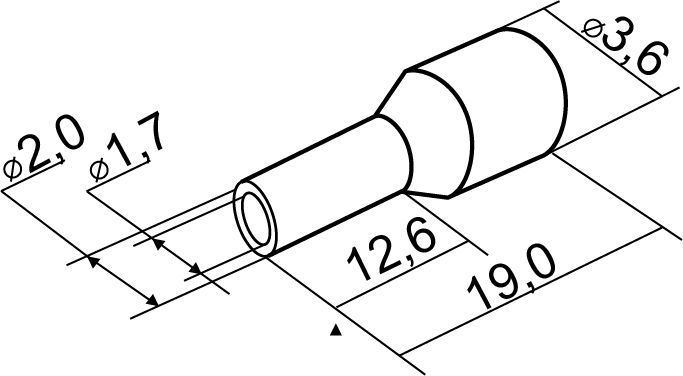 Наконечники трубчаті НТ 1;5-12 чорні (100шт) A0060010128 фото