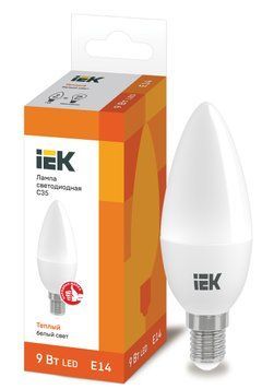 Лампа LED C35 свічка9Вт 230В 3000К E14 IEK LLE-C35-9-230-30-E14 фото