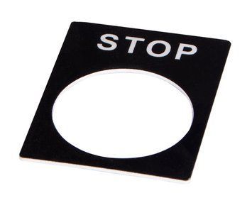 Табличка маркувальна STOP чорна для кнопок XB2 A0140010070 фото