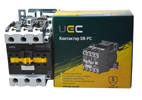 Контактор SB-PC-050 50А 110В/АС3 1з+1р (НО+НЗ) UEC PC3-SB-050-110-11 фото