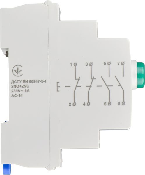 Модульная кнопка без фиксации 2NO+2NC 230V АС МВ-22 зеленая A0150010110 фото