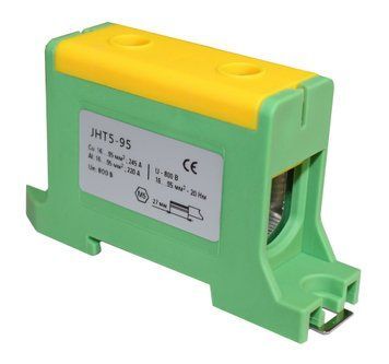 Клема силова СКНГз-JHT5-95 16-95мм2 220А "PE" жовто-зелена TNSy5506240 фото