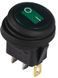 KCD1-8-101WN G/B 220V Переключатель 1 клавишный круглый влагозащ. зеленый с подсветкой TNSy