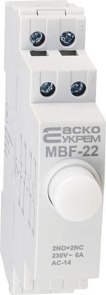 Модульна кнопка з фіксацією 2NO+2NC 230V АС МВF-22 біла A0150010112 фото