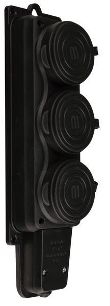 Колодка каучуковая 2Р+PE с защитными крышками трехместная 16А IP44 A0250010009 фото