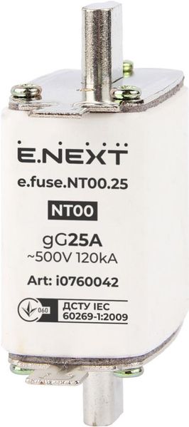 Запобіжник плавкий e.fuse.NT00.25, габарит 00, 25А i0760042 фото