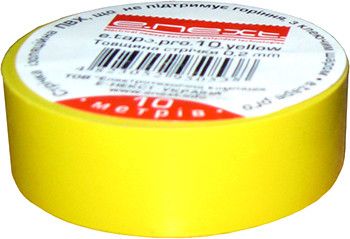 Изолента e.tape.stand.10.yellow, желтая (10м) s022002 фото