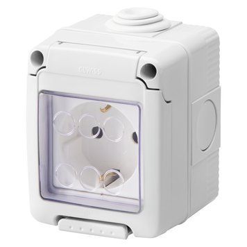Розетка в зборі 27 COMBI SYSTEM 2P+E 16A IP55 сірий GEWISS GW27844 фото