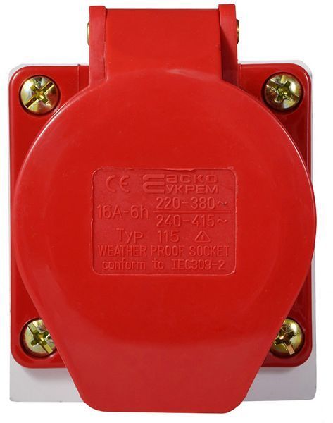 Розетка (гніздо) стаціонарна ГC 16А/5 3Р+N+РЕ (115) A0080040003 фото