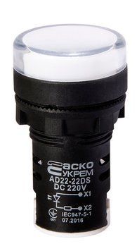 Сигнальна арматура AD22-22DS біла 220V DC A0140030080 фото