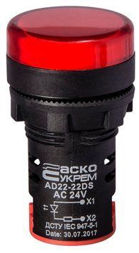Сигнальна арматура AD22-22DS червона 24V АC/DC A0140030047 фото
