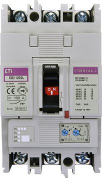 Автоматический выключатель EB2 125/3L 125A 25kA, 0.63-1In/6-10In 3P 4671026 фото
