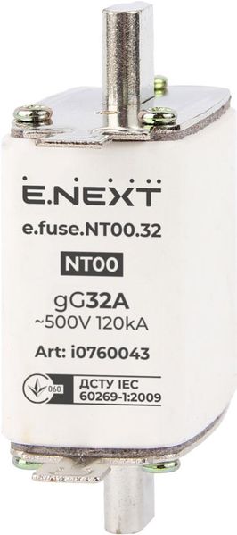 Запобіжник плавкий e.fuse.NT00.32, габарит 00, 32А i0760043 фото