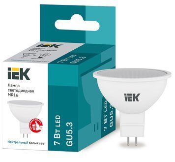 Лампа світлодіодна ECO MR16 софіт 7Вт 230В 4000К GU5.3 IEK LLE-MR16-7-230-40-GU5 фото
