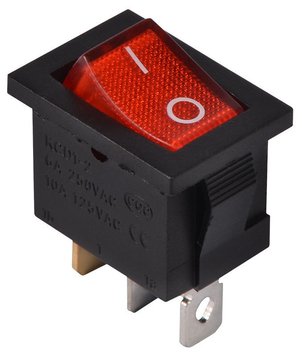 KCD1-2-101N R/B 220V Перемикач 1 клав. червоний з підсвічуванням TNSy TNSy5500689 фото