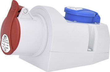 Розетка комбінована (силовий роз'єм) EZCZ-S-1643 IP44 (16A, 400V/230V, 3P+PE / EE 16S Schuko) 4482050 фото