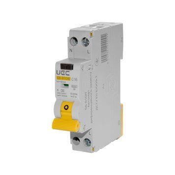 Автомат диференційного захисту SB-R10N 2P C 16A 30мА Тип A 6кА UEC RCBO-R10N-2-016-C-030-A фото